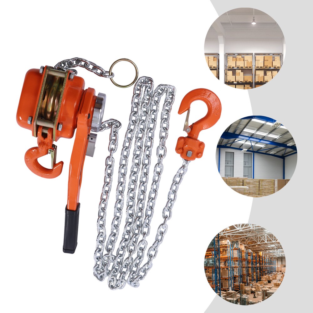 3/4 Ton Manual Chain Hoist Ratchet Type Come Along Puller 2 Hooks 10 FT Lift