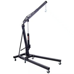 Black 2-Ton Folding Engine Hoist Cherry Picker Shop Crane Hoist Lift, Heavy-D…
