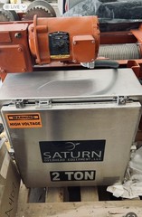 Saturn 2 Ton Cable Hoist With Motorized Trolley New With Controller 4000 Lb Cap.