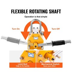 Permanent Magnetic Lifter Lifting Magnet 3300 lbs/1500 kg Neodymium Hoist