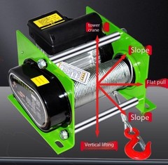 220V Wireless Remote Control Crane 1 Ton Electric Hoist Fast Heavy Duty