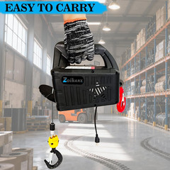 1500W 3-In-1 Electric Hoist Winch with Remote Control for Garage & Warehouse