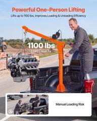 VEVOR Electric Pickup Truck Crane 1100 lbs Winch Steel Foldable Lumber Lifting