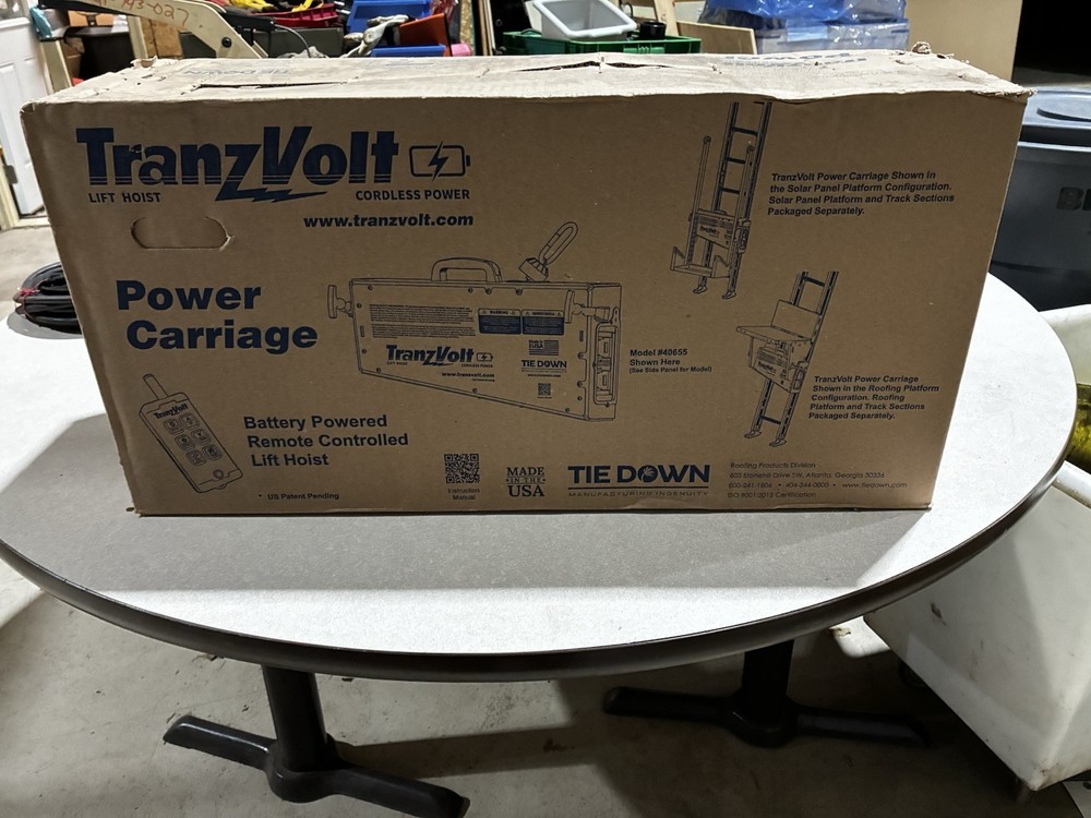 TIE DOWN TranzVolt Model #40655 Battery Powered Remote Controlled Lift Hoist Kit