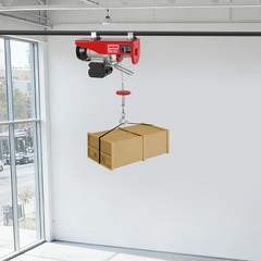 Electric Hoist 220lbs Winch Lifting Engine Crane W/ Wired Remote Control