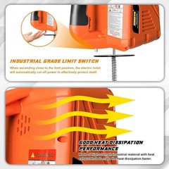 Portable Hoist Winch 1500LBS, 3 in 1 Electric Cable Hoist 110V 25 FT with Liftin