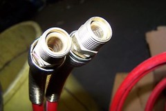 NEW NYCOIL HOIST TWIN COILED AIR LINE 15 FT 3/8 NPT MALE SWIVEL BOTH ENDS 22612