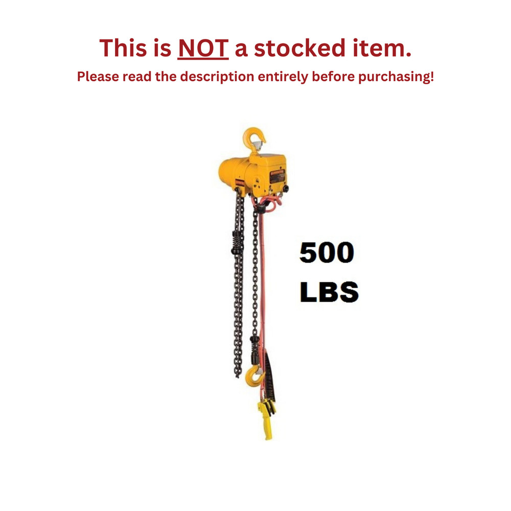 HARRINGTON TCR PENDANT CONTROLLED AIR HOIST, 500 LB CAPACITY, 10 FT LIFT