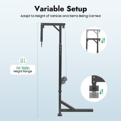 Hitch Mounted Deer Hoist 600lbs Capacity Hitch Game Hoist Adjustable Height