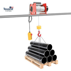880Lbs Electric Hoist Winch, 110V 1KW Hoist Winch with 98Ft Steel Wire & Wired R