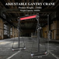 2200/4400 LBS Adjustable Gantry Crane 1-2 Ton Shop Cranes Lift Hoist 8FT-12FT US
