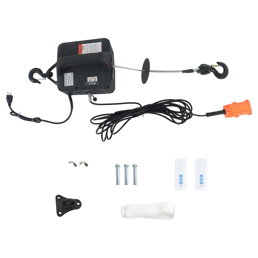 3-in-1 Electric Hoist 1100 LBS Dual Remote Overload Protection For Garage