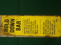 Hold Down Bar for industrial contractor lift/manlift/drywall cart? Sumner?