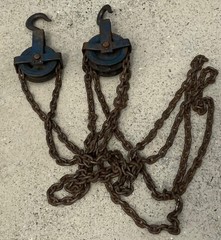 Harrington Differential Chain Hoist Vintage Cast Iron Pulley 10-A 1/4 Ton USA