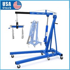 2 Ton Engine Hoist with Lever Folding Hydraulic Cherry Picker Shop Crane 4400Lbs