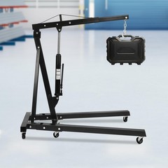 2 Ton Folding Hydraulic Engine Hoist with Wheels Heavy Duty Steel Shop Crane