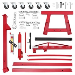 Engine Hoist with Lever, 2 Ton Folding Cherry Picker Shop Crane Hoist Lift ,Red