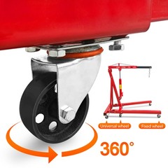 2 Ton Folding Hydraulic Engine Hoist 4400 Lb Cherry Picker With 6 Casters