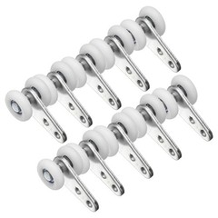 10pcs Trolley Assembly Roller Sliding Track Roller Sliding Door Silver