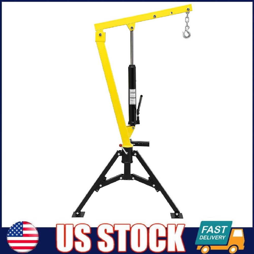 1000 Lbs Hydraulic Pickup Truck Crane , 360° Swivel Hitch Lifting Mounted Crane