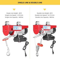 880 lbs Electric Hoist Crane Winch with 39FT Wired Remote Control