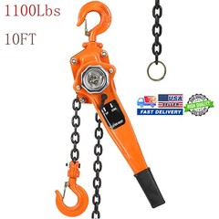 0.5T Lever Block Steel Chain Hoist Manual Ratchet 1100lbs 10FT G80 Chain Lifter