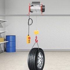 881LBS Electric Hoist Winch Tool Sets With Wired Control & Long Steel Wire Rope
