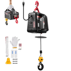 2-In-1 Electric Hoist Winch, 1100 Lbs Capacity, 1500W Portable Power Winch Crane