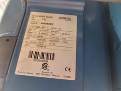 DEMAG 1 TON ELECTRIC CHAIN HOIST, DC-PRO 10-1000, MOTORIZED TROLLEY, DUAL SPEED