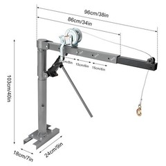 1000LBS Hydraulic Pickup Truck Crane Folding Mounted Bed 360° Jib Engine Hoist