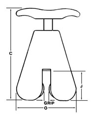 Campbell 500 Lbs. Cap Duplex Hand Grip with 18″ Handle 0″ to 5/16″ Grip Range