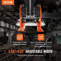 Durable Electric Hoist Trolley – 2200 lbs Capacity & Quick Installation Features