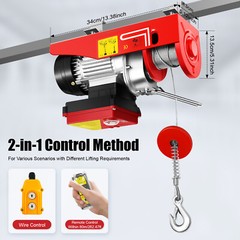 110V Hoist 440 lb Dual-Line 510W Copper Motor 12m Rope Wireless/Wired Remote