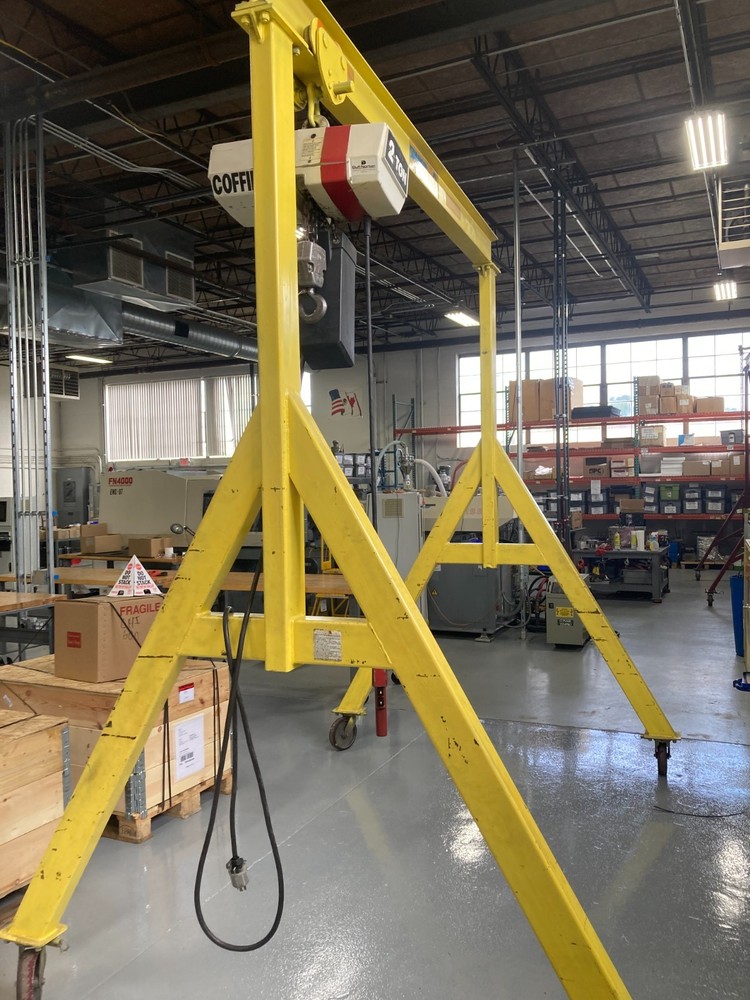 Spanco 2-Ton A-Frame Gantry Crane with 2-Ton Coffing Hoist