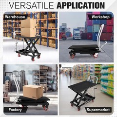 500lbs Hydraulic Lift Table Cart 28.5” Lifting Height Single Scissor Lift Black