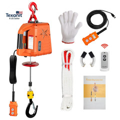 3 in 1 Electric Hoist Winch,1100 Lbs Manual/Wired/Wireless Remote Control,110/12