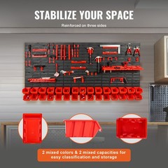 Uimoso Wall Mounted Storage Bins Small Parts Organizer Garage Tool Rack 30 Bins
