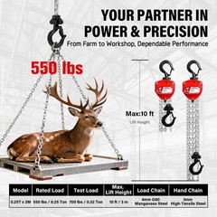 SALIFTFE 1/4 Ton Hand Chain Hoist, Compact & Lightweight TON | 10FT