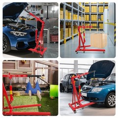 2 Ton Folding Hydraulic Engine Hoist with Lever, 4400 lbs Folding Engine Shop