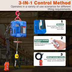 3 in 1 Electric Hoist Winch,1100Lb 1500W Portable Power Winch Crane,110V/120V El