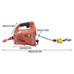 110V Portable Electric Hoist Winch Engine Crane Lifting wired Remote 1100lbs