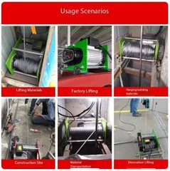Electric Hoist Winch 220V Wireless Control Home Use Lifting Crane Small Crane