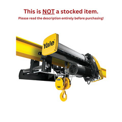 YALE YK WIRE ROPE HOIST – 1 TON, 39 FPM. 39 FT. LIFT DIST., UNDERHUNG MOTORIZED