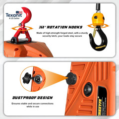 Power Electric Portable Hoist Winch 1500LBS, 3 in 1 Electric Cable Hoist 110V 25