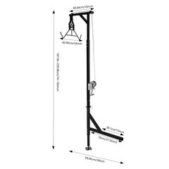 Vehicle-Mounted Truck Deer Hoist 600 lbs Adjustable 74–102 In Black/Silver