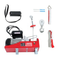 Electric Hoist 880lbs Crane Winch with Wireless Remote Control 850W 110V