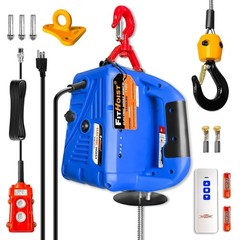 1500W 1540lb Max Portable 25′ Electric Cable Hoist w/Wired & Wireless Remote