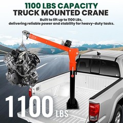 1100 lbs Electric Pickup Truck Crane, Hoist Crane 360° Truck-Mounted Crane