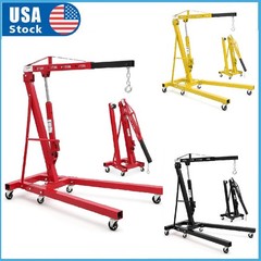 2 Ton Folding Engine Hoist Lift Hydraulic Cherry Picker Shop Crane Hoist 4400lbs