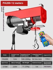 220V Miniature Electric Hoist Wireless Remote Control Small Crane Home Lift